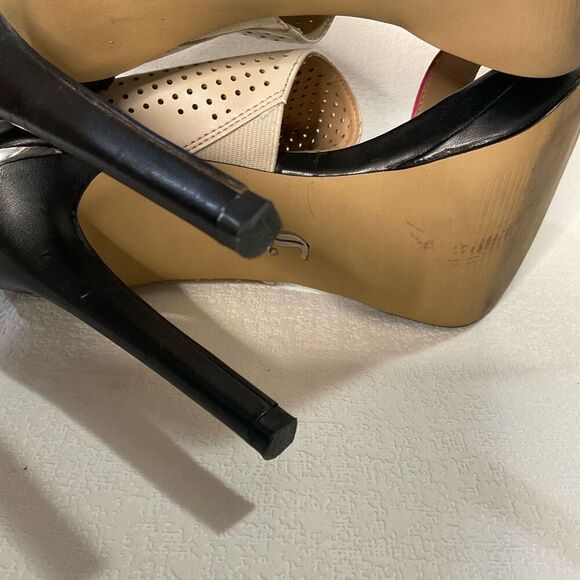 Juicy Couture Sex in the City Heels pink, nude & black Womens size 8 Sandals - Picture 7 of 11
